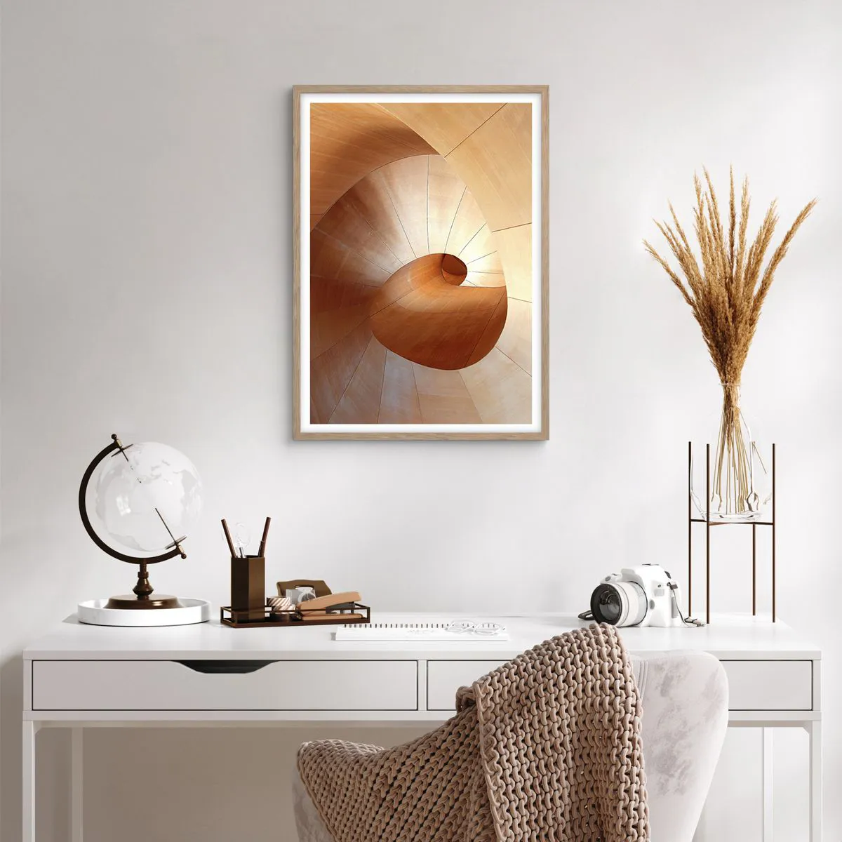 Poszter világos tölgy keretben - Építészeti szerpentin - 50x70 cm