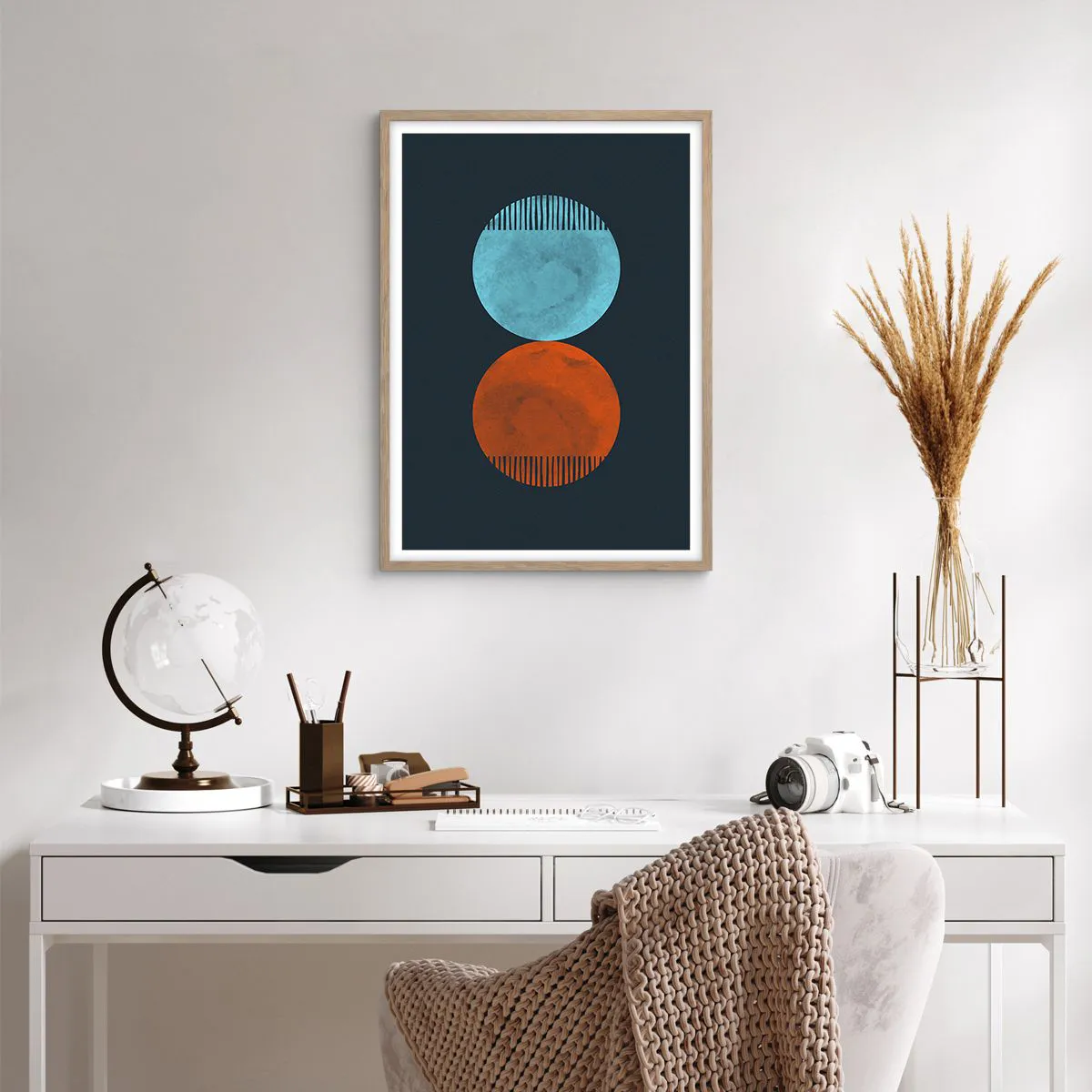 Póster en marco roble claro - ¿Solo geometría? - 50x70 cm