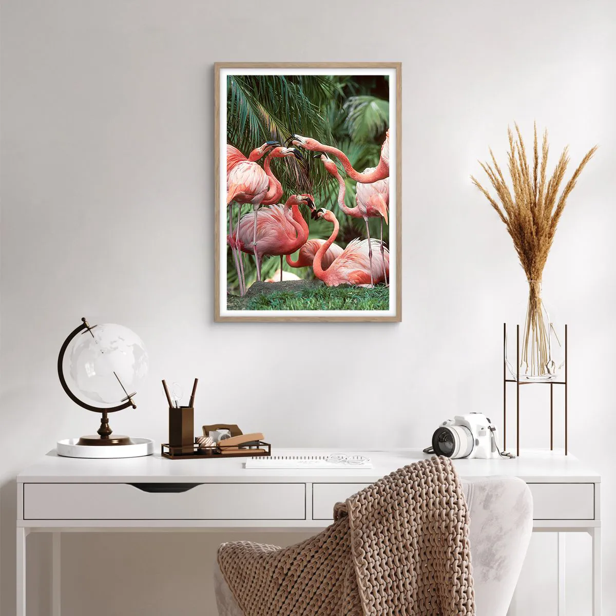 Pôster com moldura de carvalho claro - Fofocas da tarde - 50x70 cm