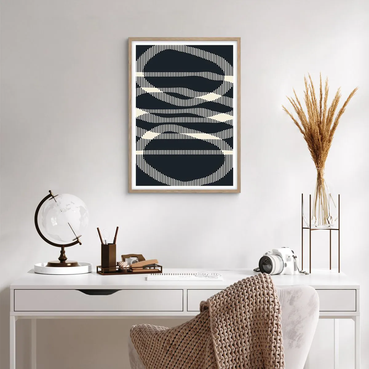 Poster in einem Rahmen aus heller Eiche - Ein Versuch, die Dunkelheit zu durchbrechen - 50x70 cm