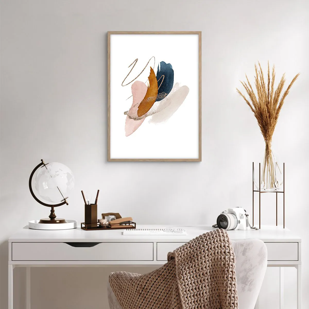 Affiche dans un chêne clair - Poster - Composition ailée - 50x70 cm