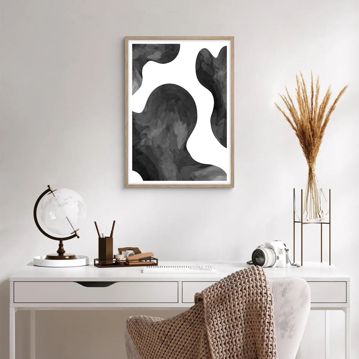 Poster în ramă de stejar deschis - Calea Lactee - 50x70 cm