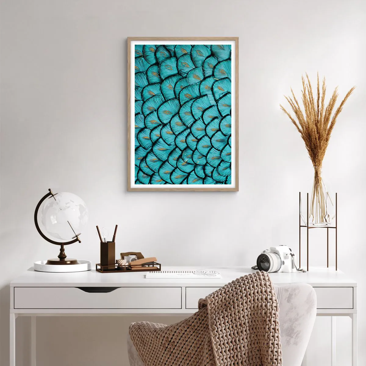 Plagát v ráme zo svetlého duba - Veľká slávnosť peria - 50x70 cm