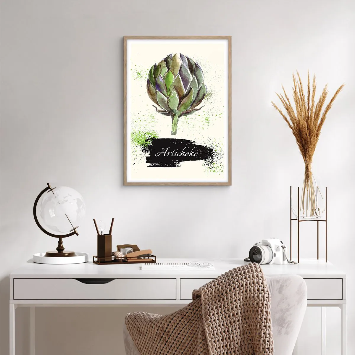 Poster în ramă de stejar deschis - Trăiască legumele! - 50x70 cm