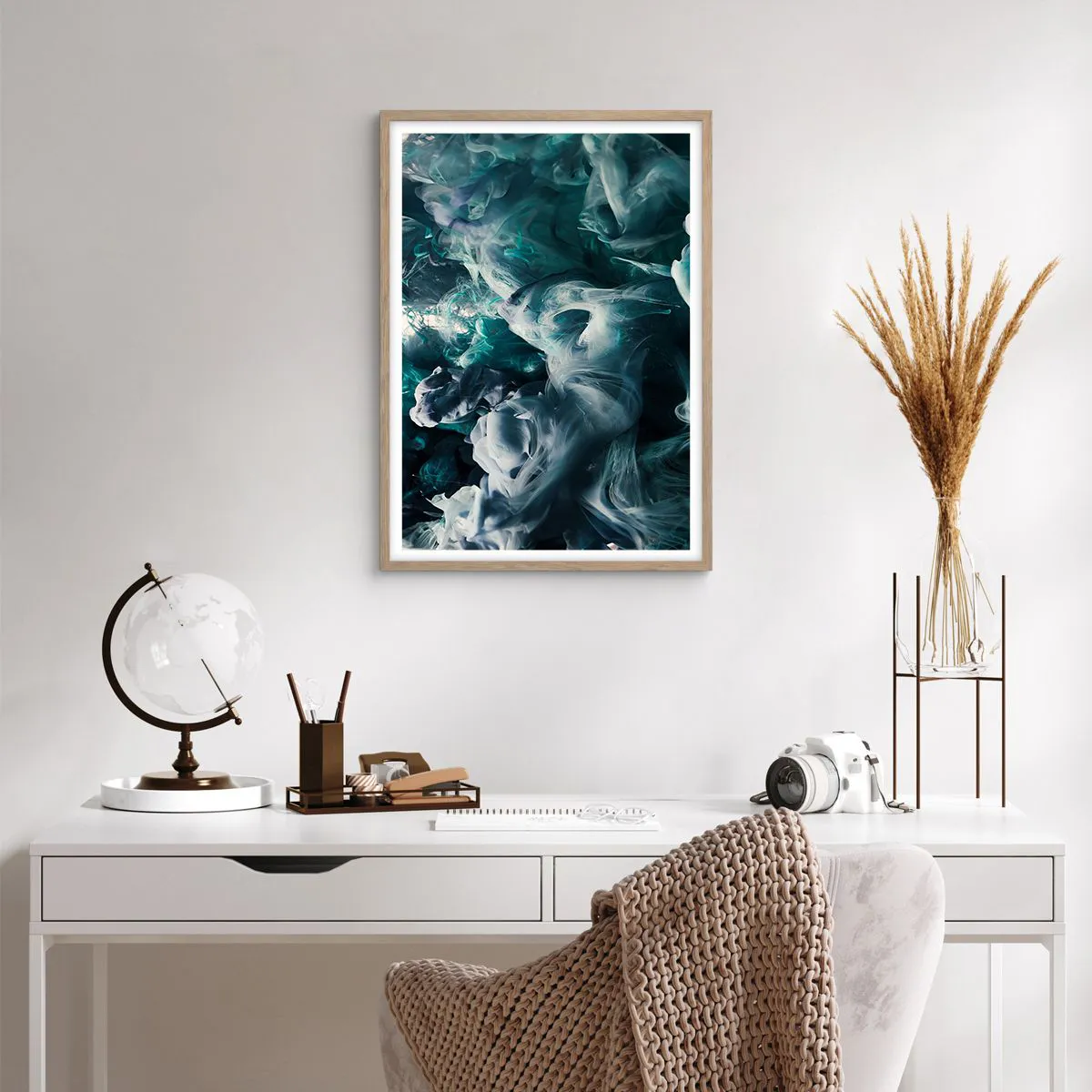 Plakát v rámu světlý dub - Pohyb barvy - 50x70 cm