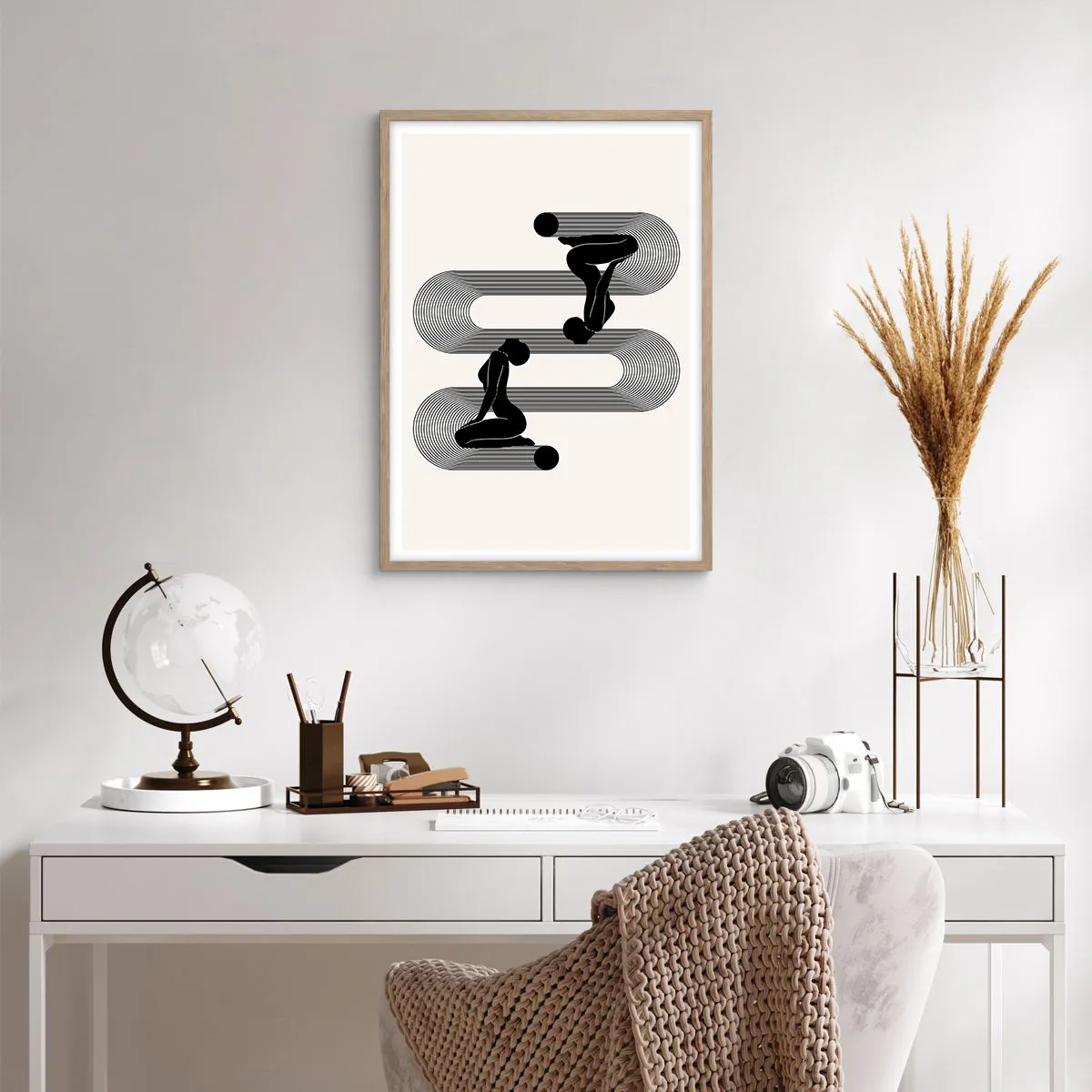 Affiche dans un chêne clair - Poster - Symétrie sensuelle - 50x70 cm