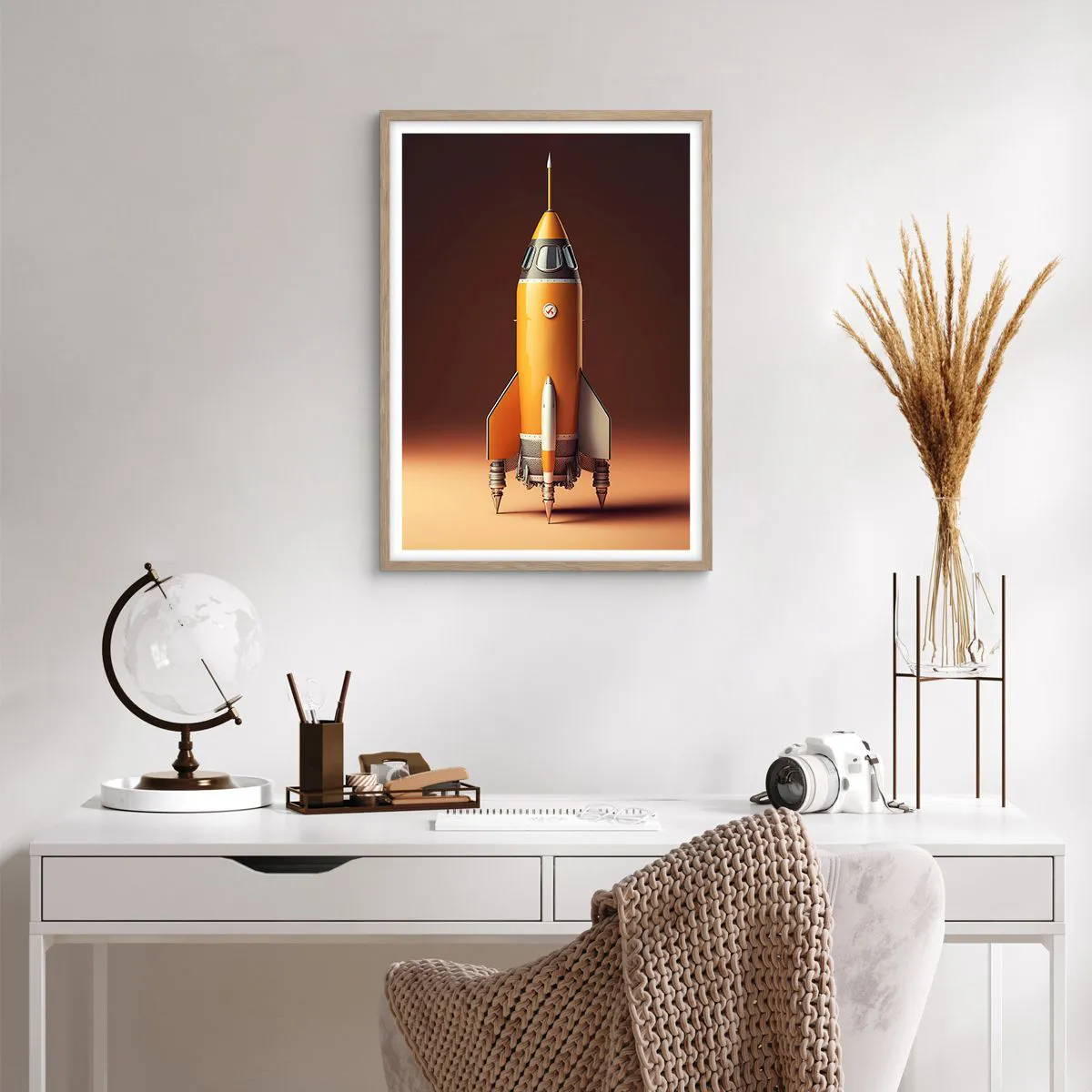 Affiche dans un chêne clair - Poster - Ça commence par un rêve - 50x70 cm