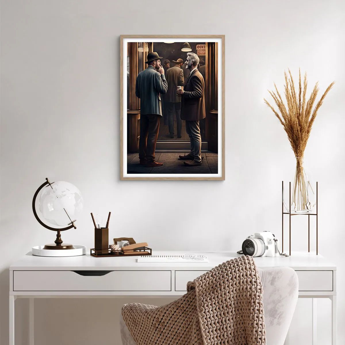 Poster in einem Rahmen aus heller Eiche - Gute Zeit des Tages - 50x70 cm