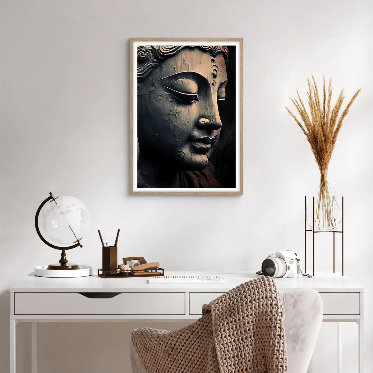 Poszter világos tölgy keretben - Összhangban a világgal - 50x70 cm