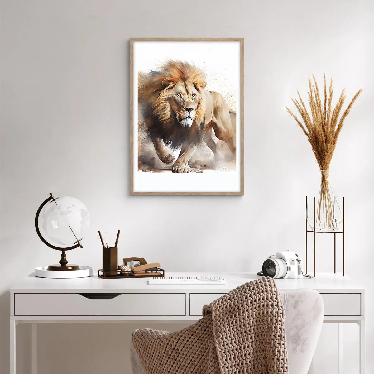 Poster in cornice rovere chiaro - Il re si è mosso - 50x70 cm