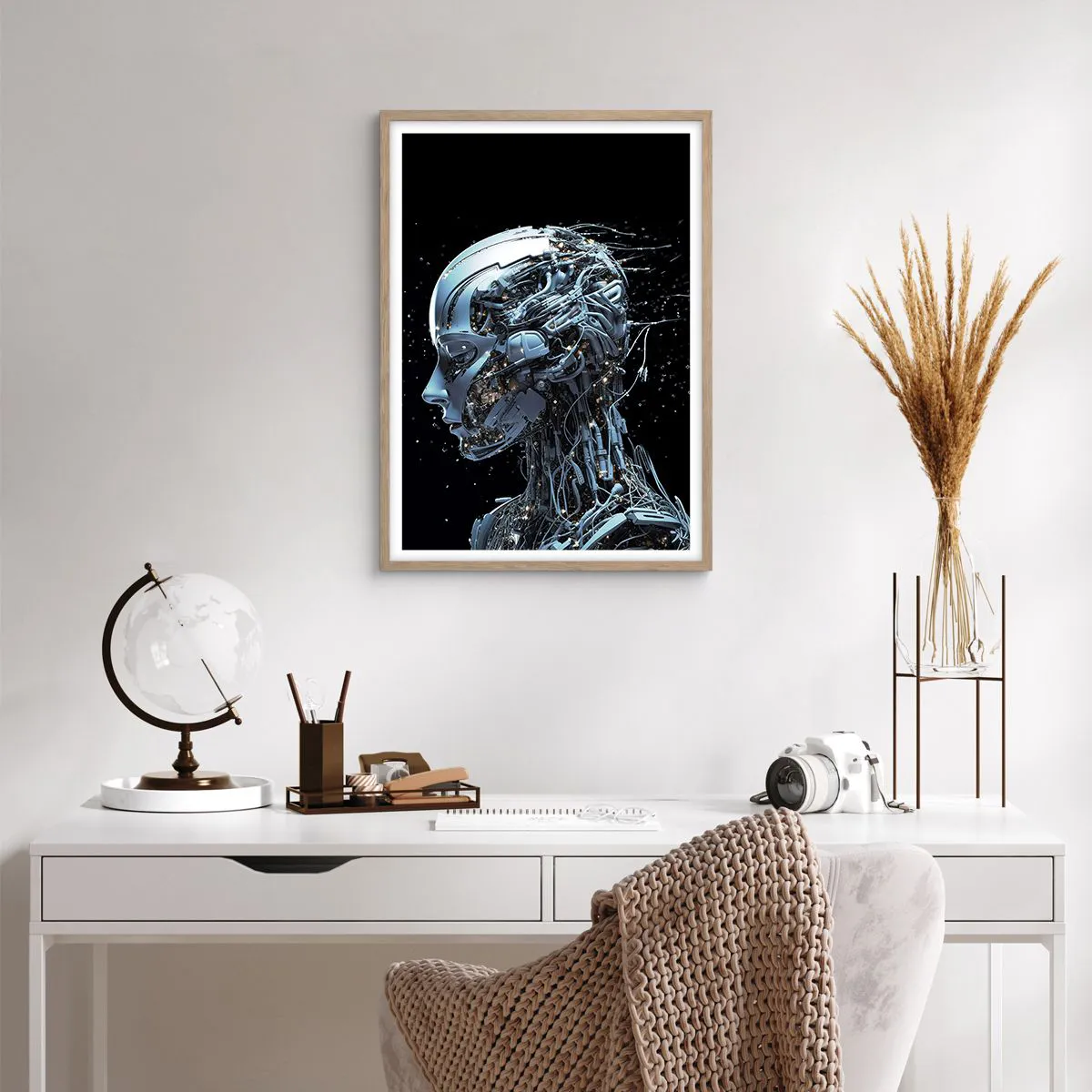 Affisch i ram av ljusek - Teknik är en kvinna - 50x70 cm