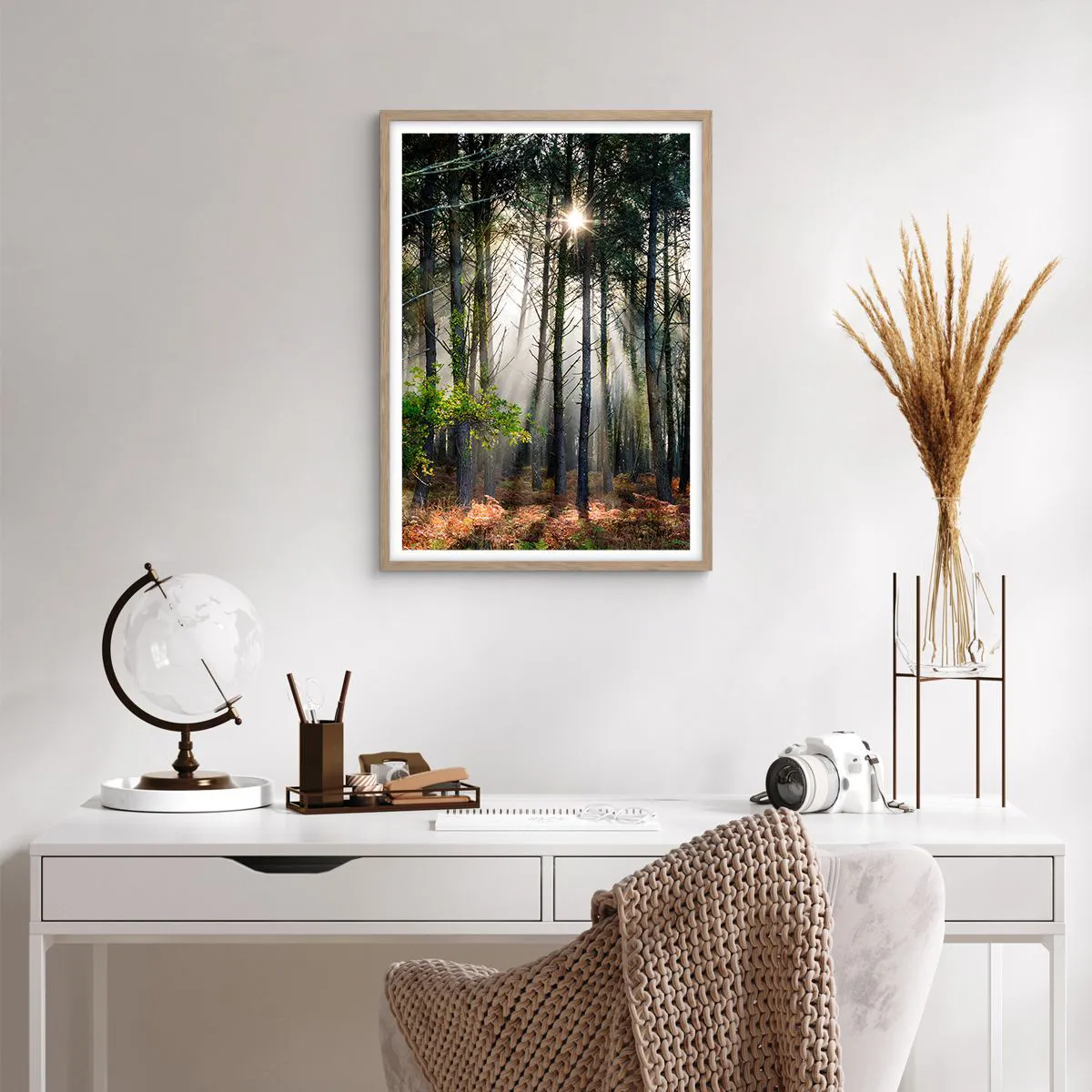 Poszter világos tölgy keretben - Az erdő szépsége - 50x70 cm