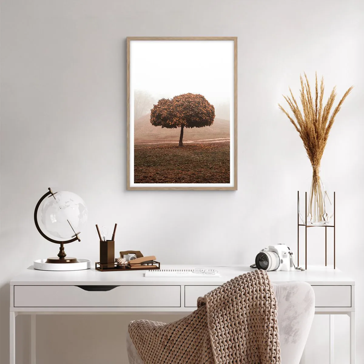 Póster en marco roble claro - Después de un verano ajetreado - 50x70 cm