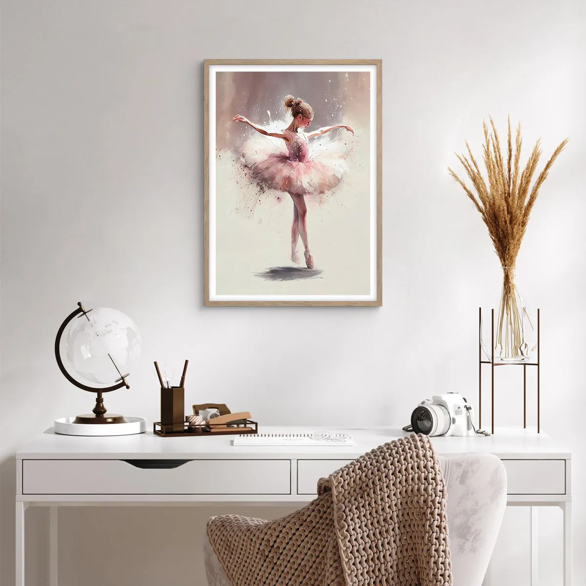 Plakat i ramme af lyst egetræ - Som en ung fugl - 50x70 cm