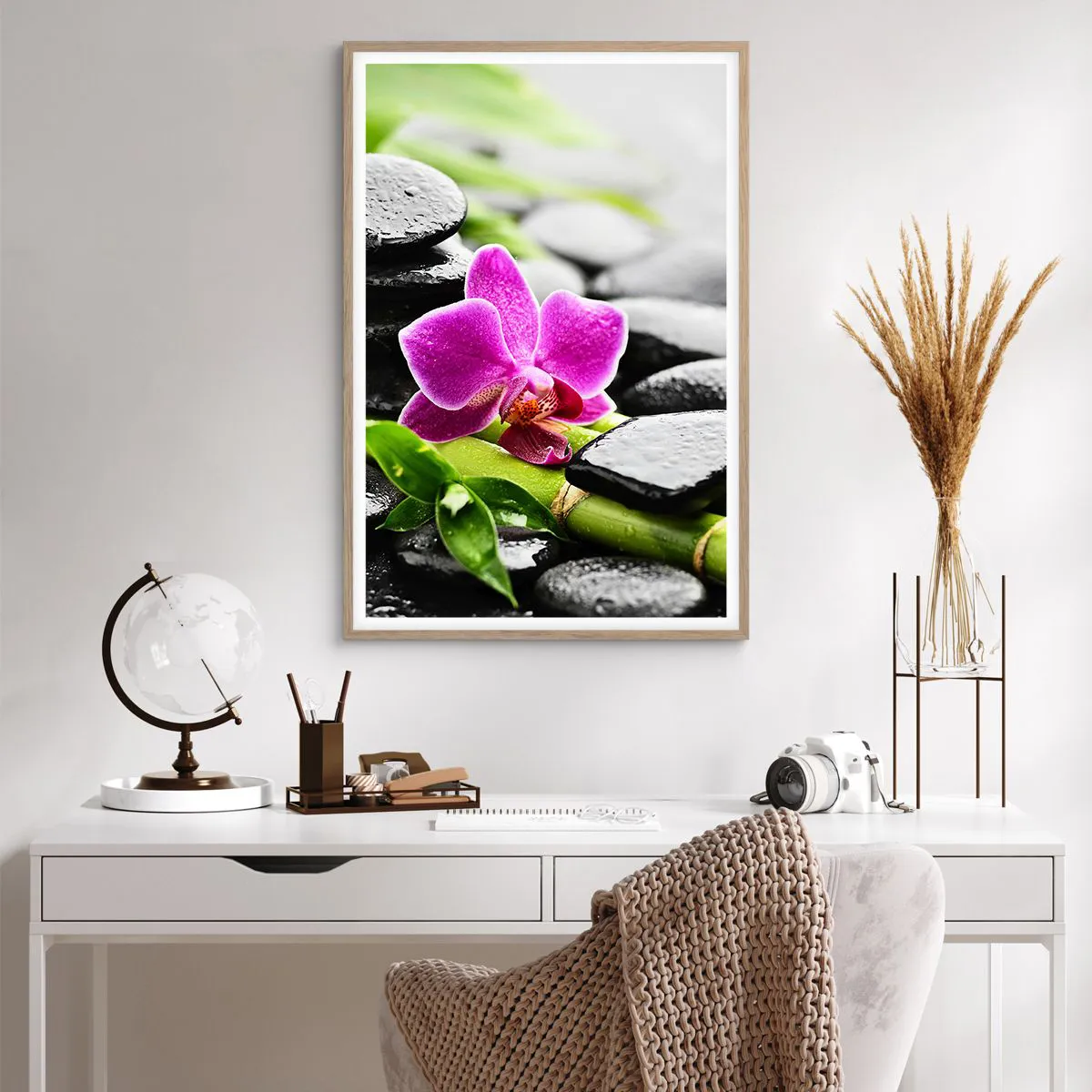 Poster în ramă de stejar deschis - Într-un echilibru pașnic - 61x91 cm