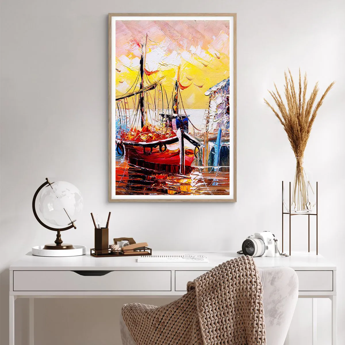 Pôster com moldura de carvalho claro - Feliz retorno - 61x91 cm