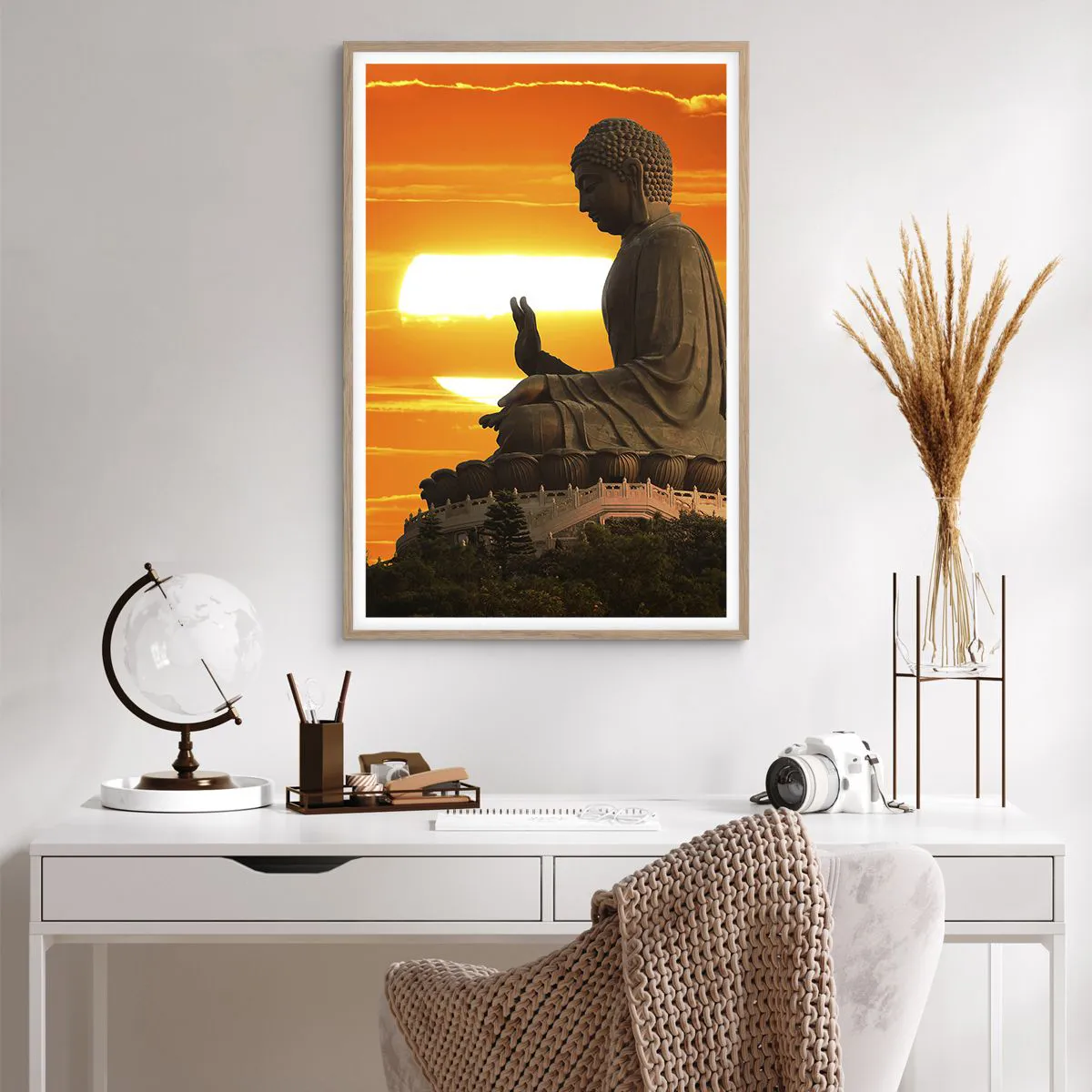 Poster in light oak frame - Facing the World - 61x91 cm