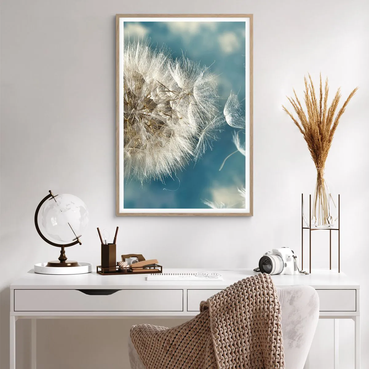 Plakat i ramme af lyst egetræ - En engels åndedræt - 61x91 cm