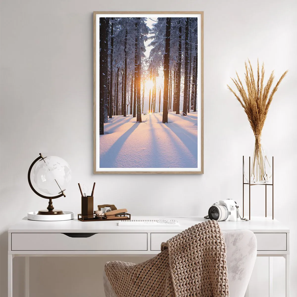 Poster in einem Rahmen aus heller Eiche - Ganz klar schwarz auf weiß - 61x91 cm