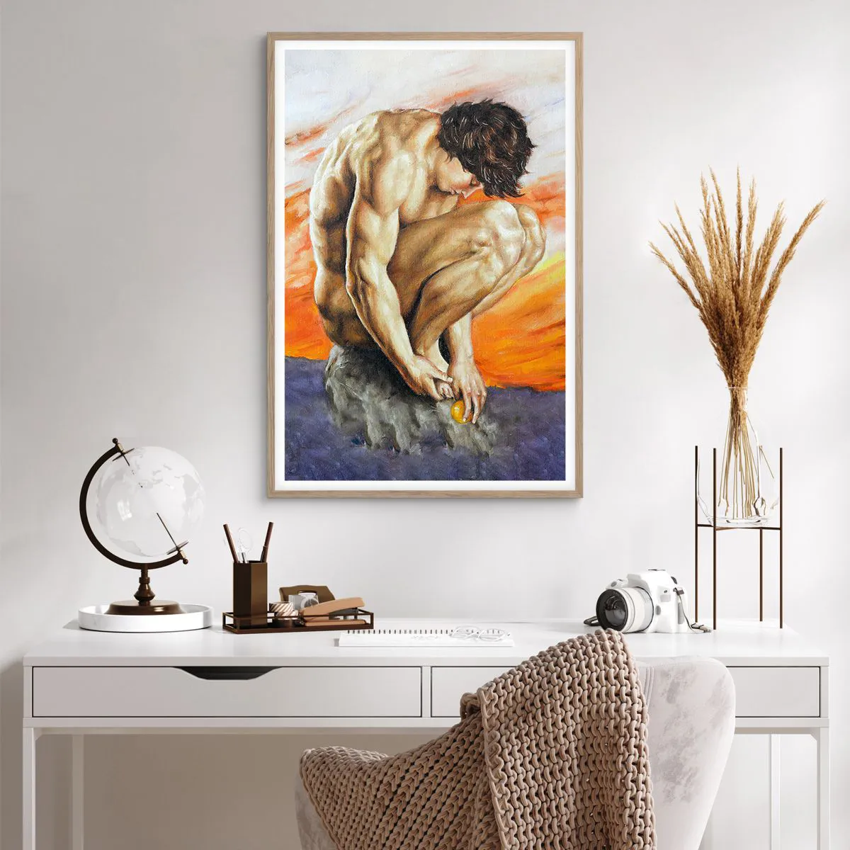 Plakat i ramme af lyst egetræ - Sænket i sig selv - 61x91 cm