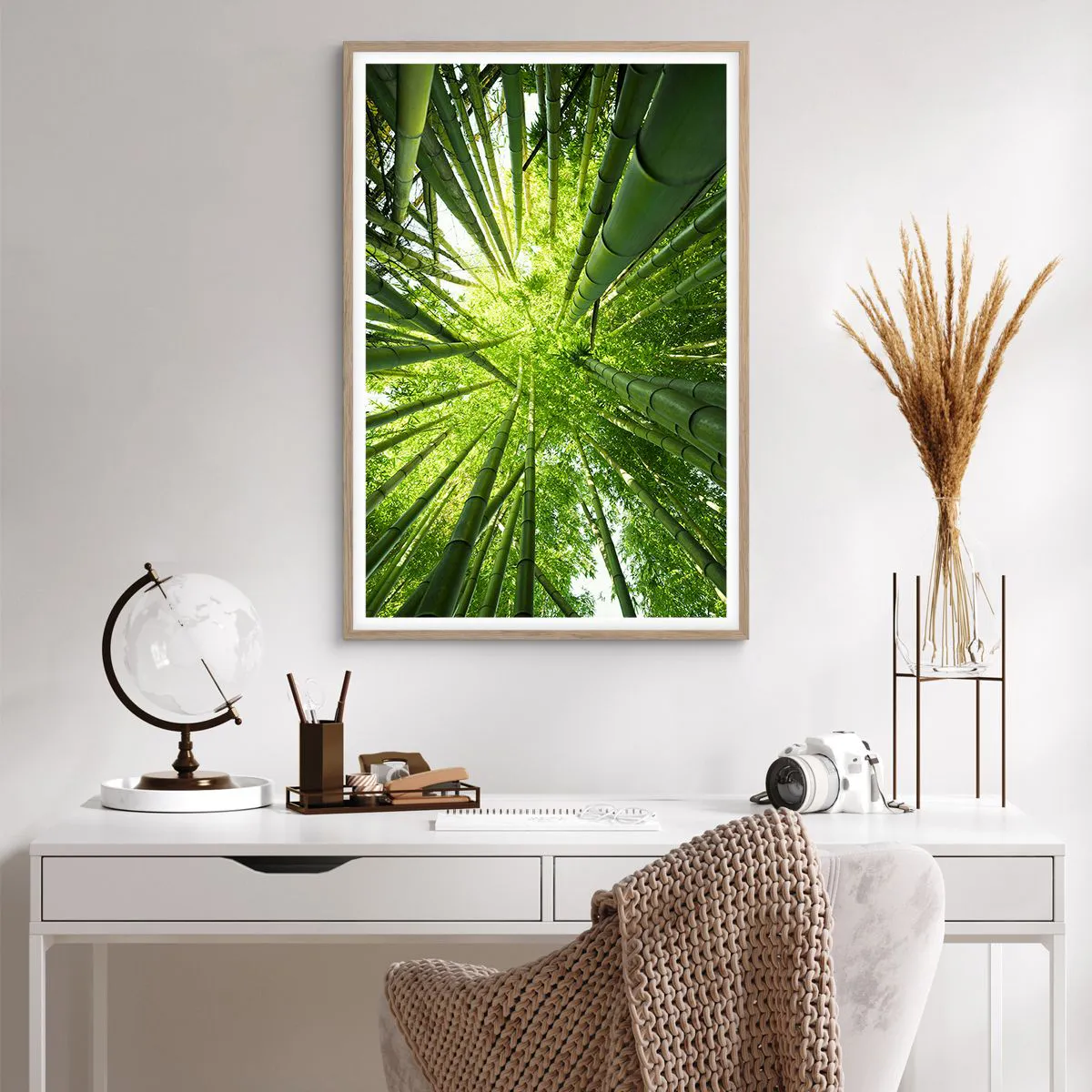Poster in light oak frame - In a Bamboo Forest - 61x91 cm