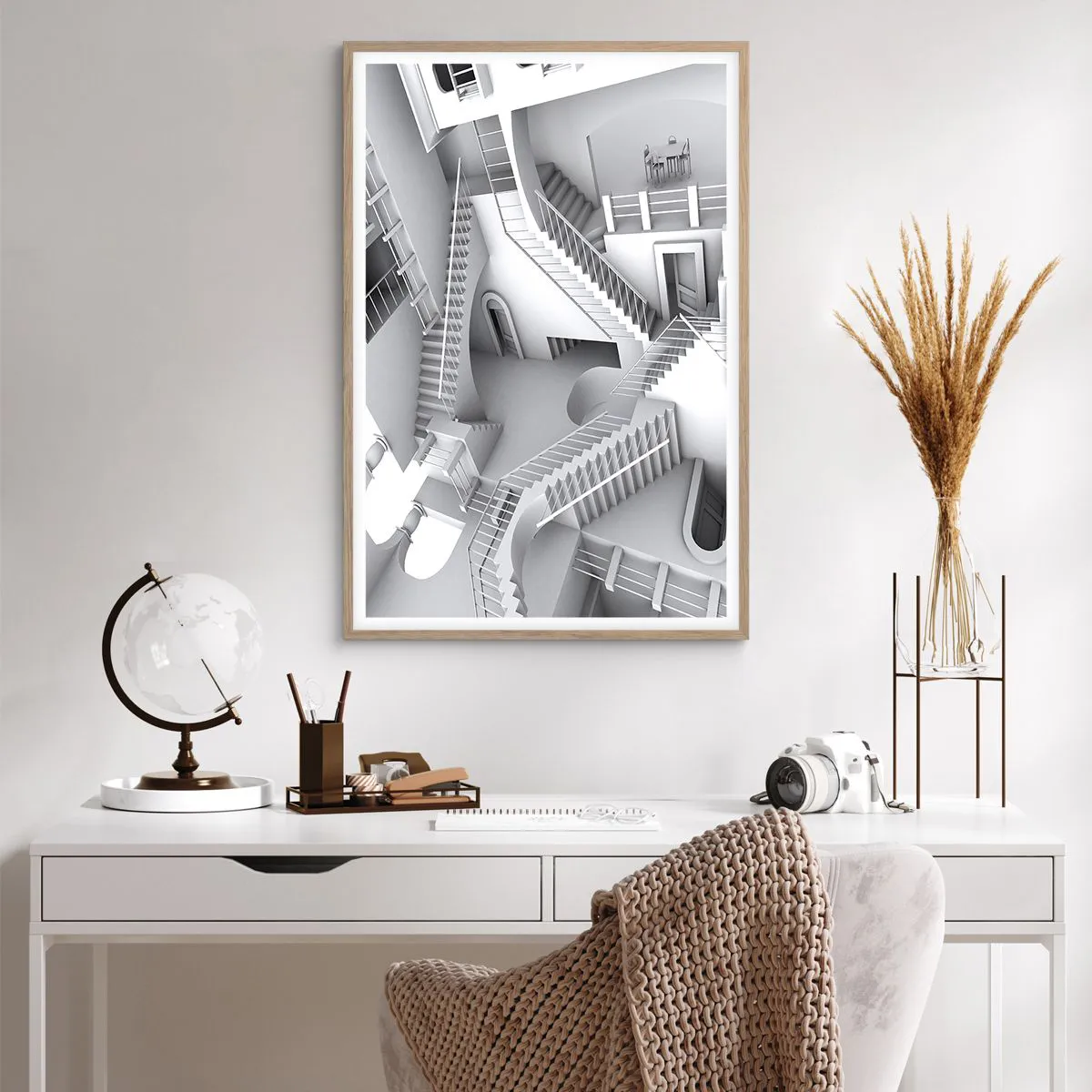 Plakat w ramie jasny dąb - Paradoksy przestrzeni - 61x91 cm