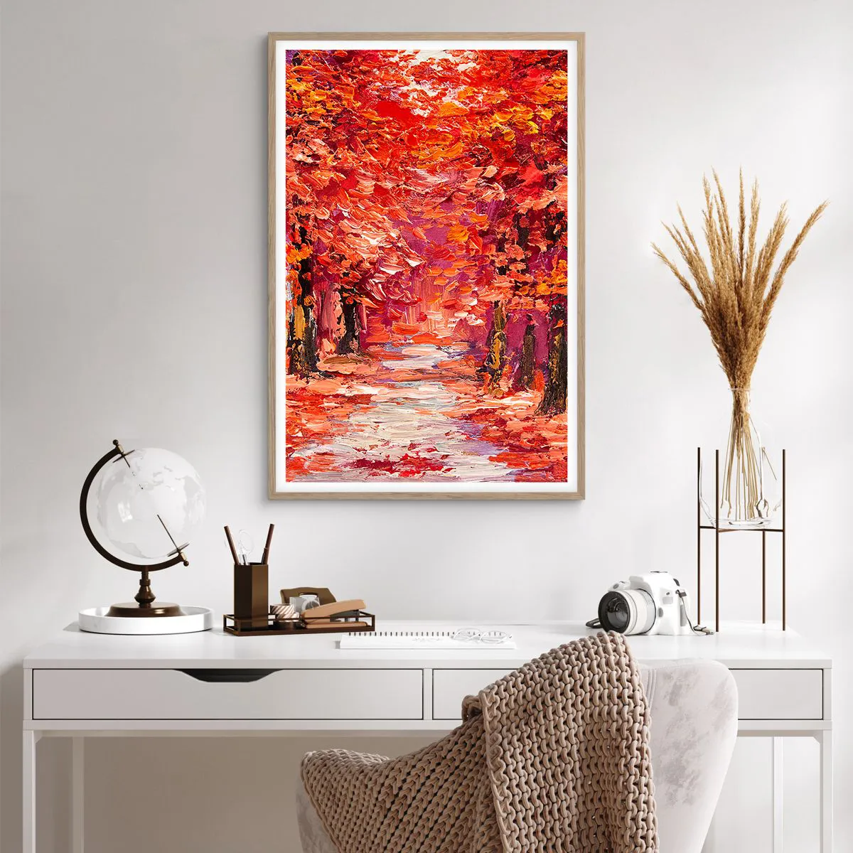 Affiche dans un chêne clair - Poster - Impression d'automne - 61x91 cm