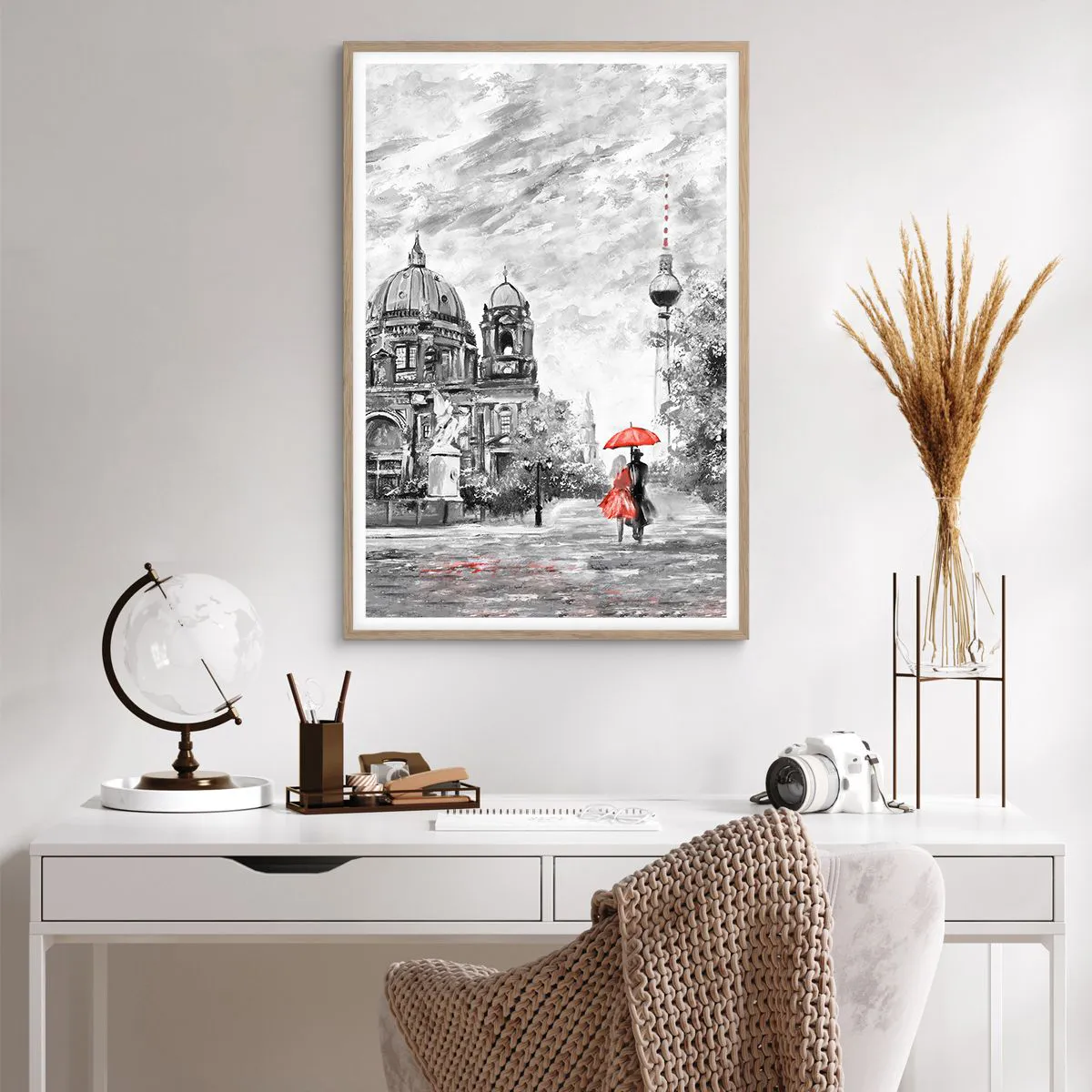 Poster in light oak frame - Berlin Encounter - 61x91 cm