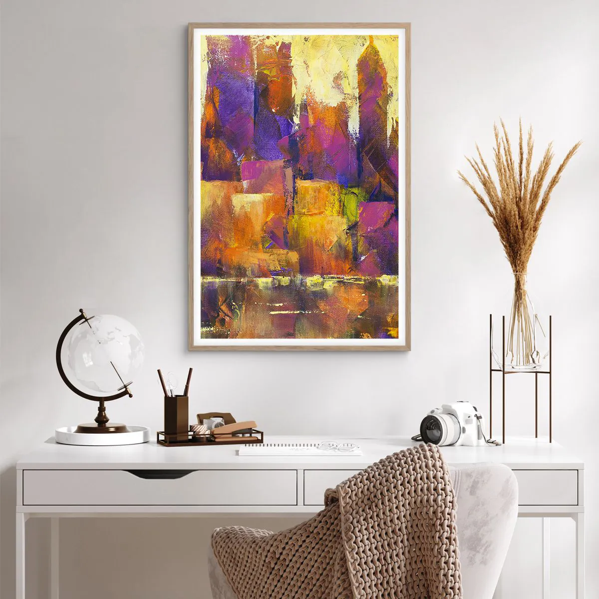 Poster in light oak frame - Metropolitan Composition - 61x91 cm