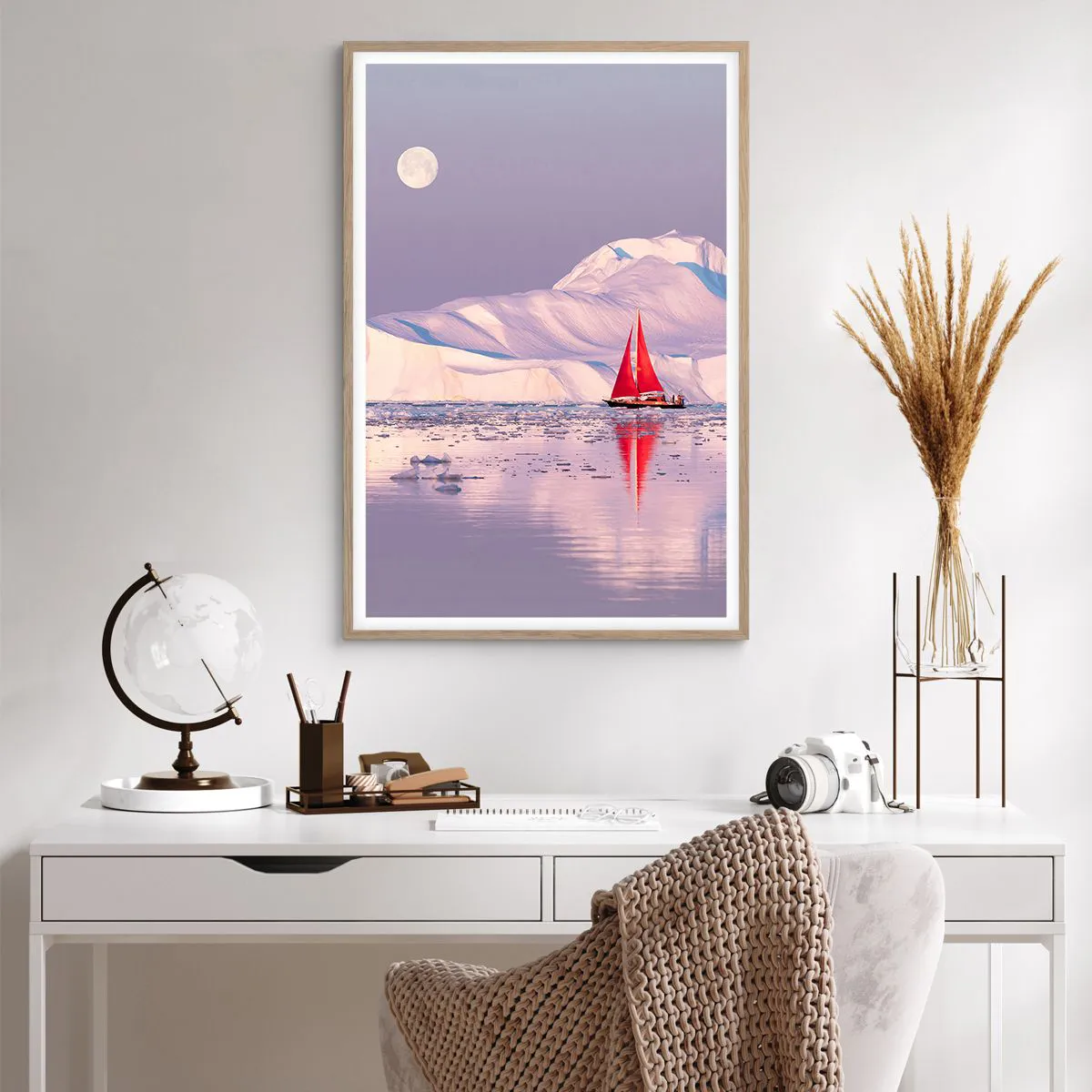 Plakat w ramie jasny dąb - Żar żagla, chłód lodu - 61x91 cm