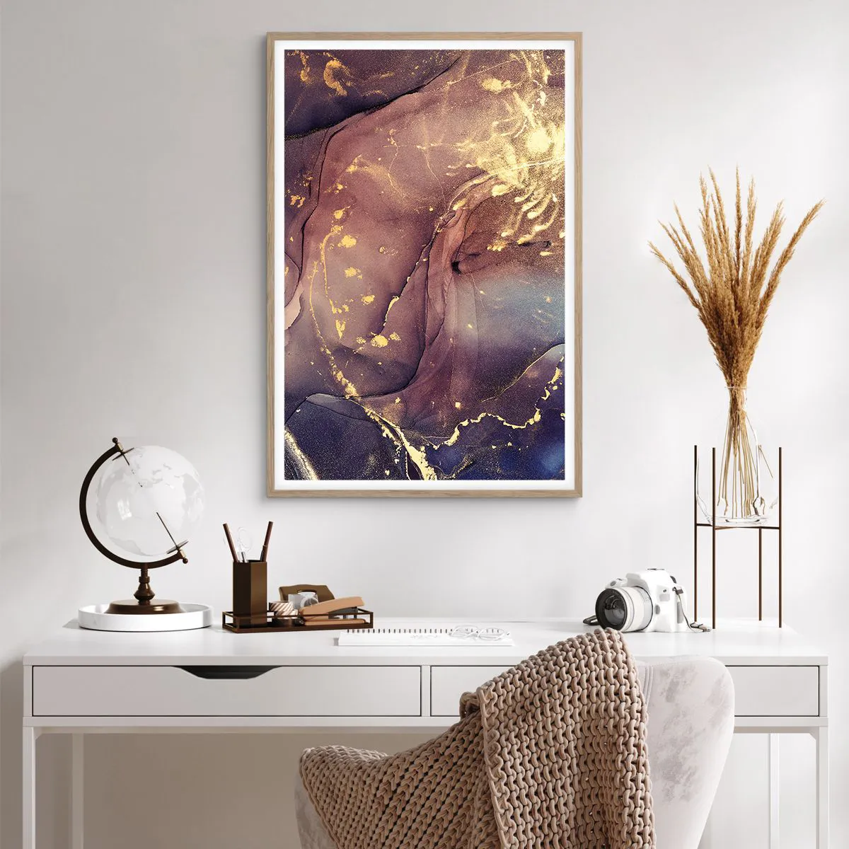 Póster en marco roble claro - Materia y espíritu - 61x91 cm