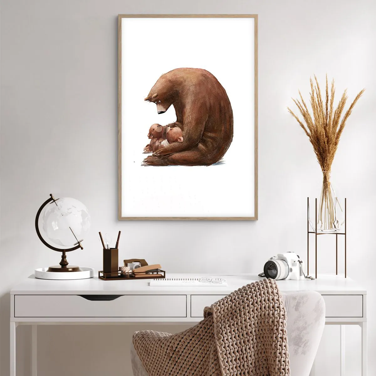 Poster în ramă de stejar deschis - Vise plăcute, copii - 61x91 cm