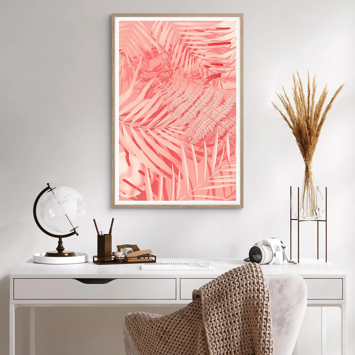Poster in light oak frame - Pink Concept - 61x91 cm