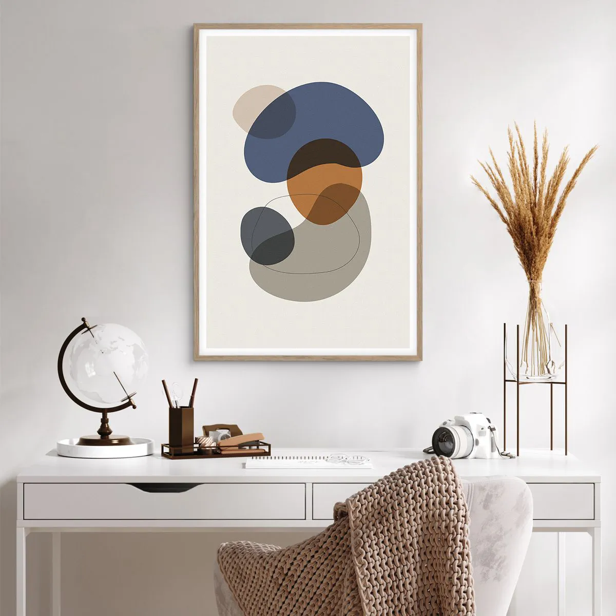 Affiche dans un chêne clair - Poster - Gouttes de couleur - 61x91 cm