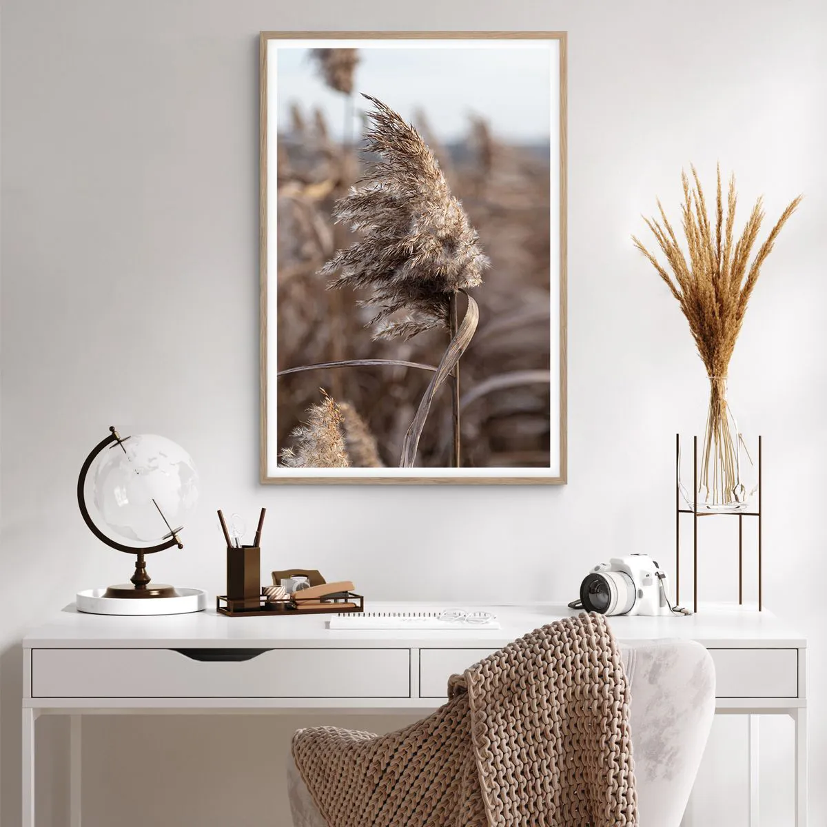 Poster in light oak frame - Time to Fly with the Wind - 61x91 cm