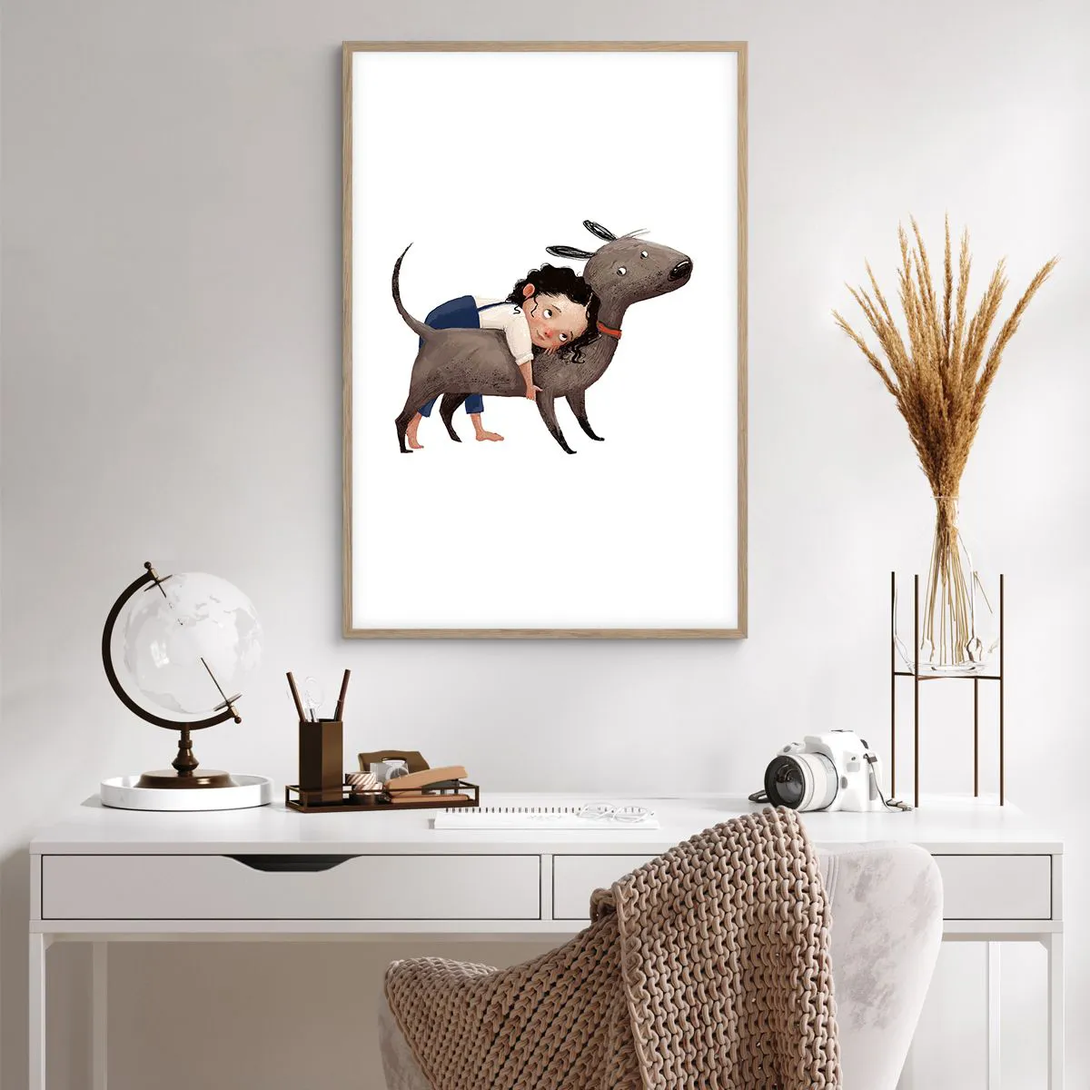 Poster in light oak frame - Best Friends - 61x91 cm