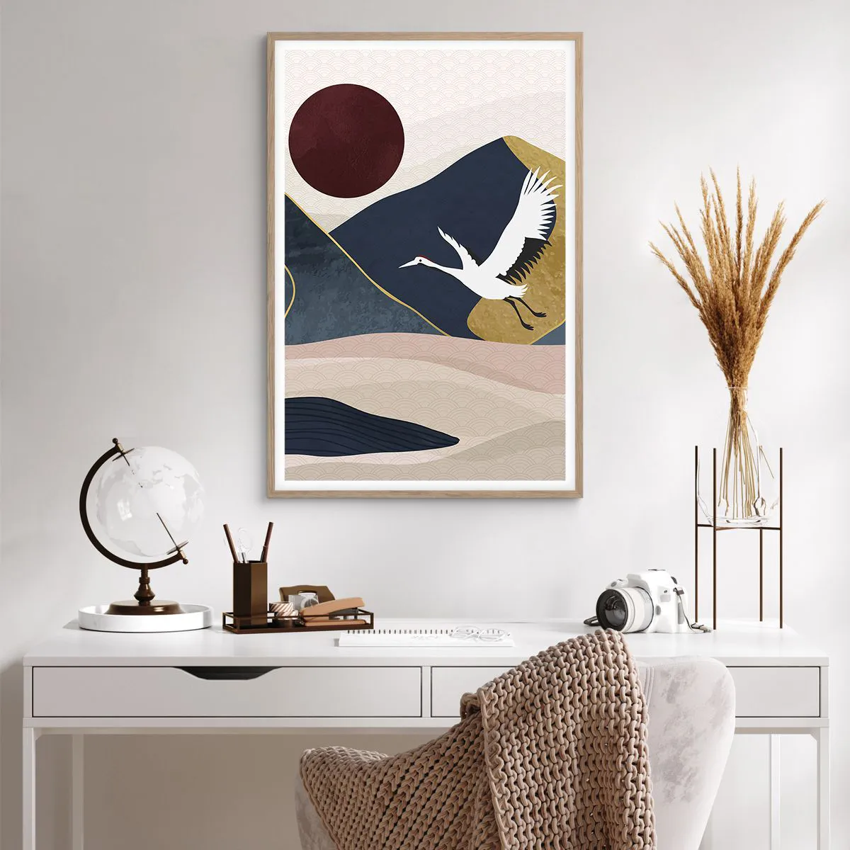 Affiche dans un chêne clair - Poster - Encore une fois, la journée s'est ÉCOULÉE - 61x91 cm