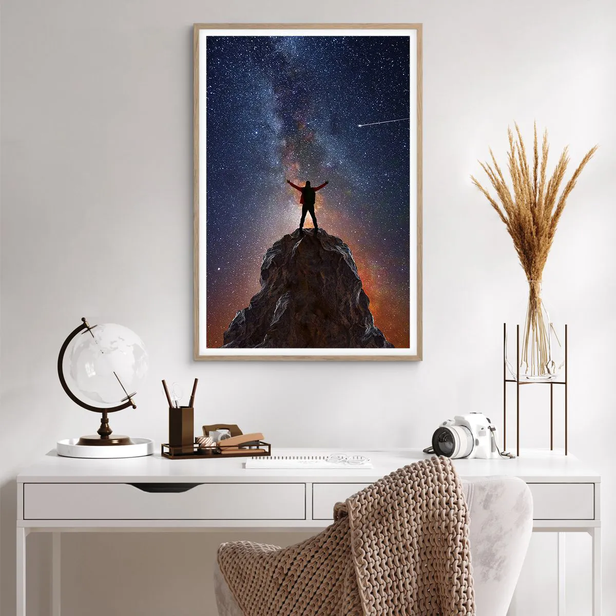 Plakat i ramme af lyst egetræ - Magten er hos mig! - 61x91 cm