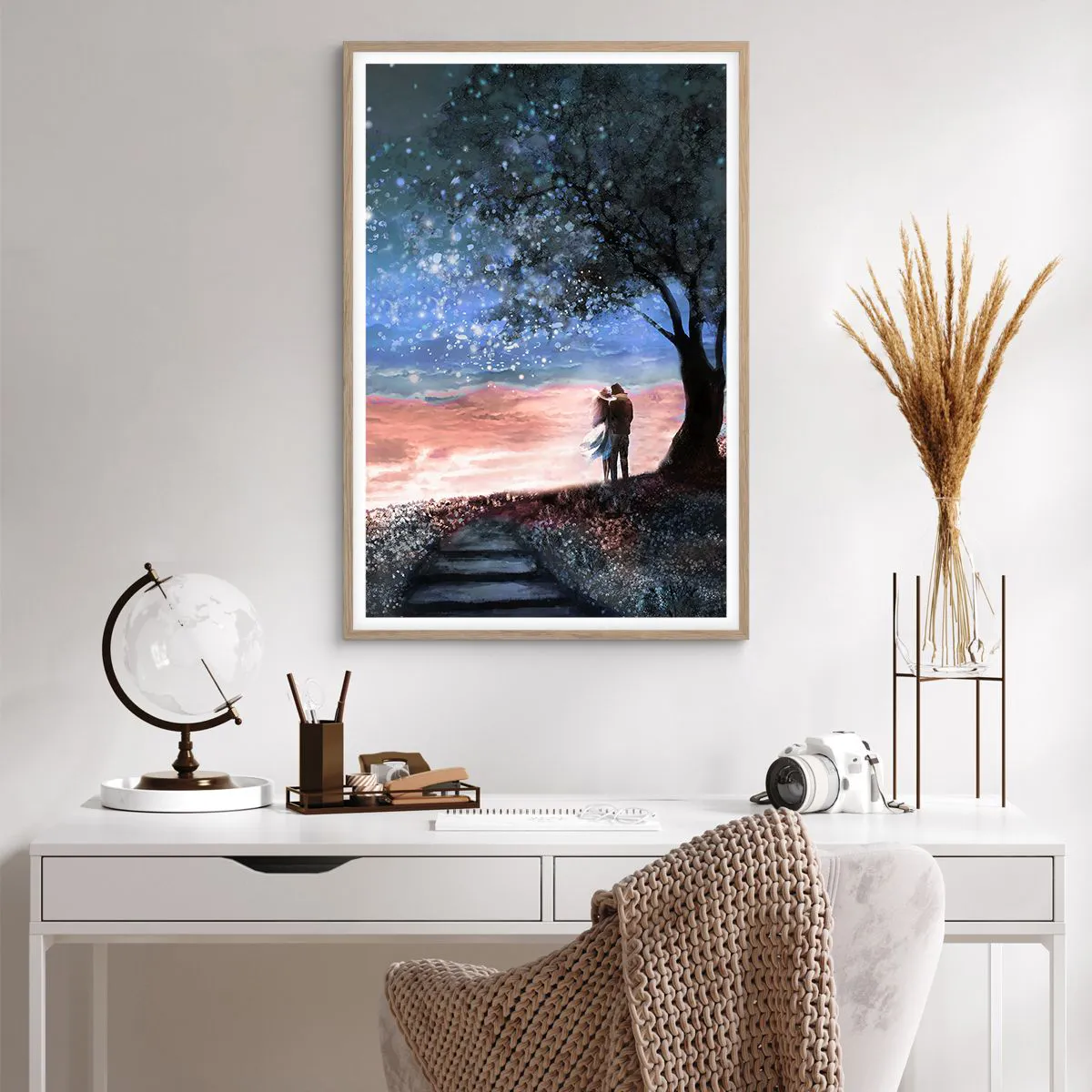 Een poster in een licht eiken lijst - Een sterrenspektakel - 61x91 cm