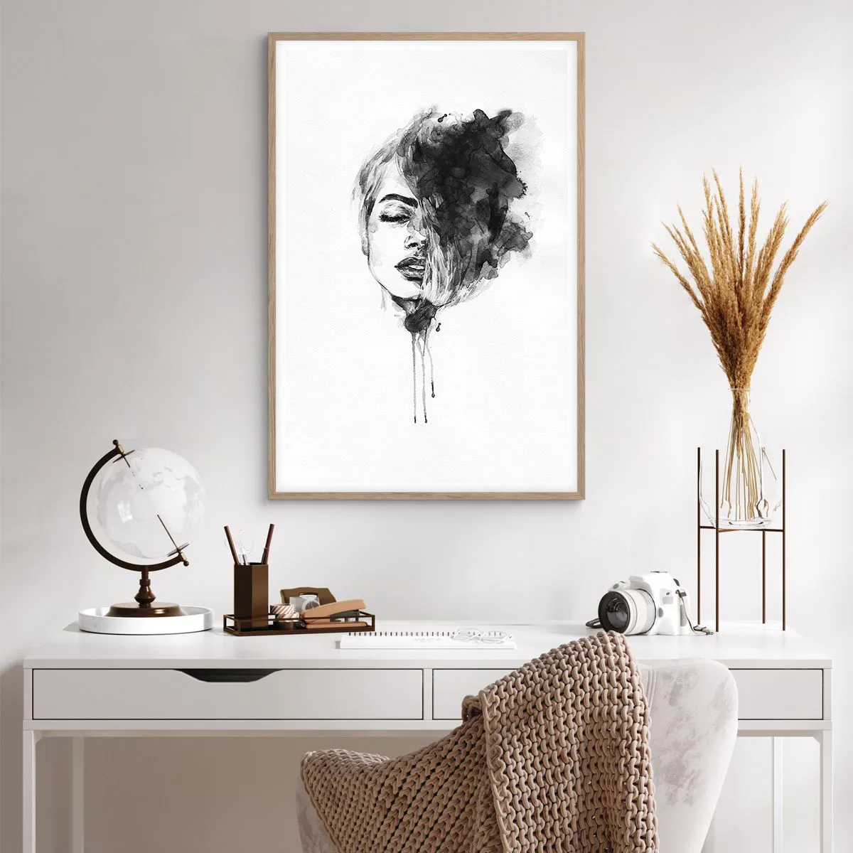 Poszter világos tölgy keretben - Miről álmodozik egy lány - 61x91 cm