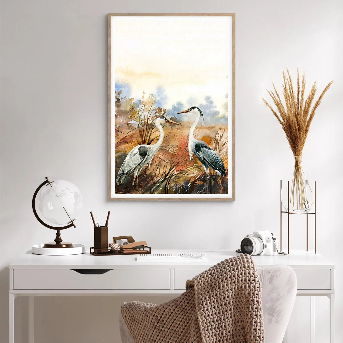 Affisch i ram av ljusek - Vart ska vi på hösten? - 61x91 cm