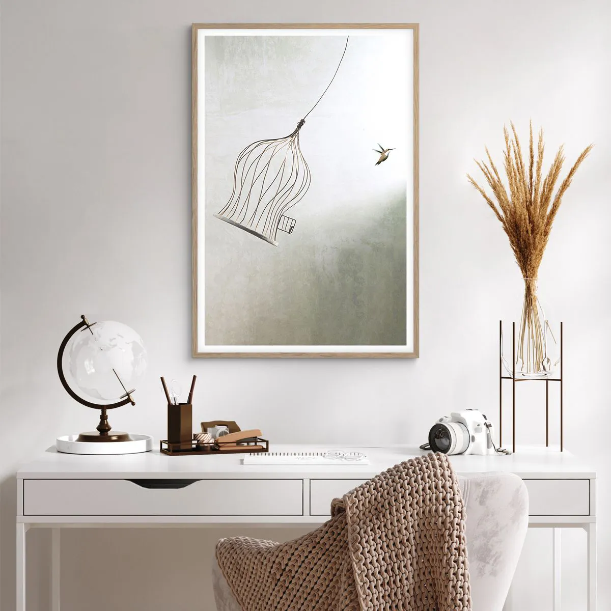 Affiche dans un chêne clair - Poster - Dans son élément - 61x91 cm