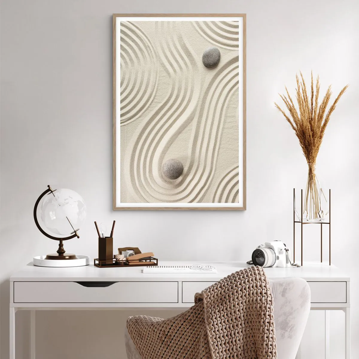 Plakat w ramie jasny dąb - Dotyk ciepła - 61x91 cm