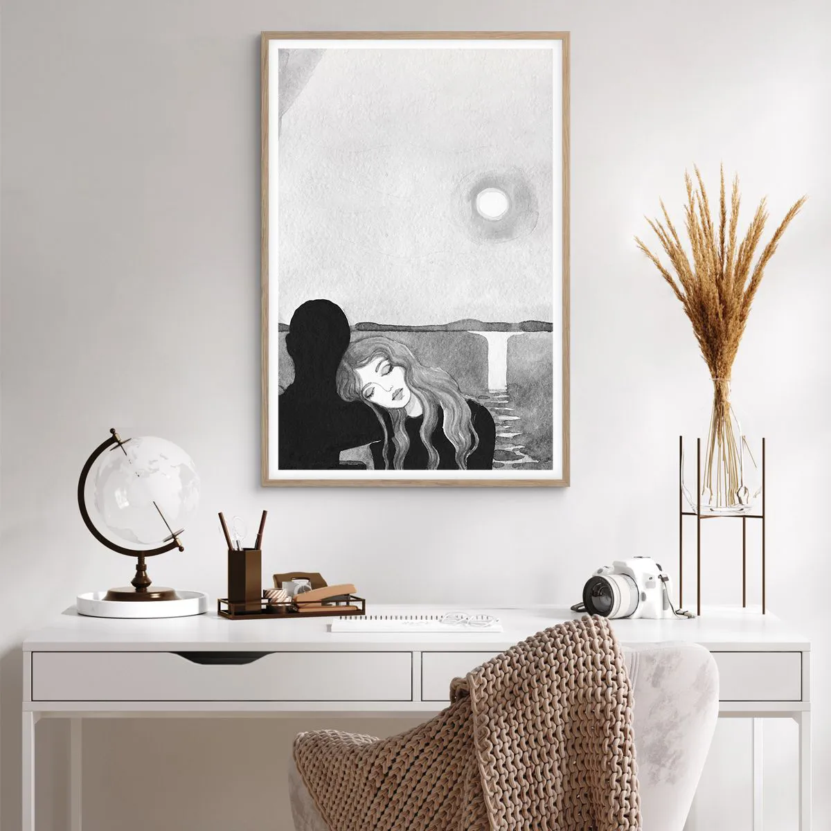 Plakat i ramme af lyst egetræ - Altid et mysterium - 61x91 cm