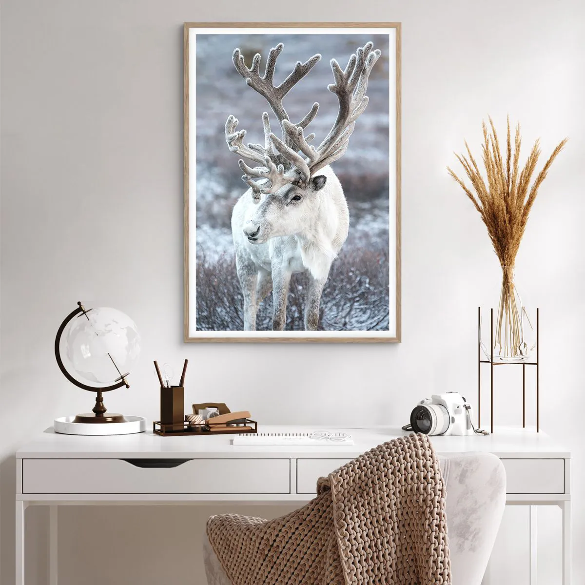 Pôster com moldura de carvalho claro - Retrato ao sol - 61x91 cm