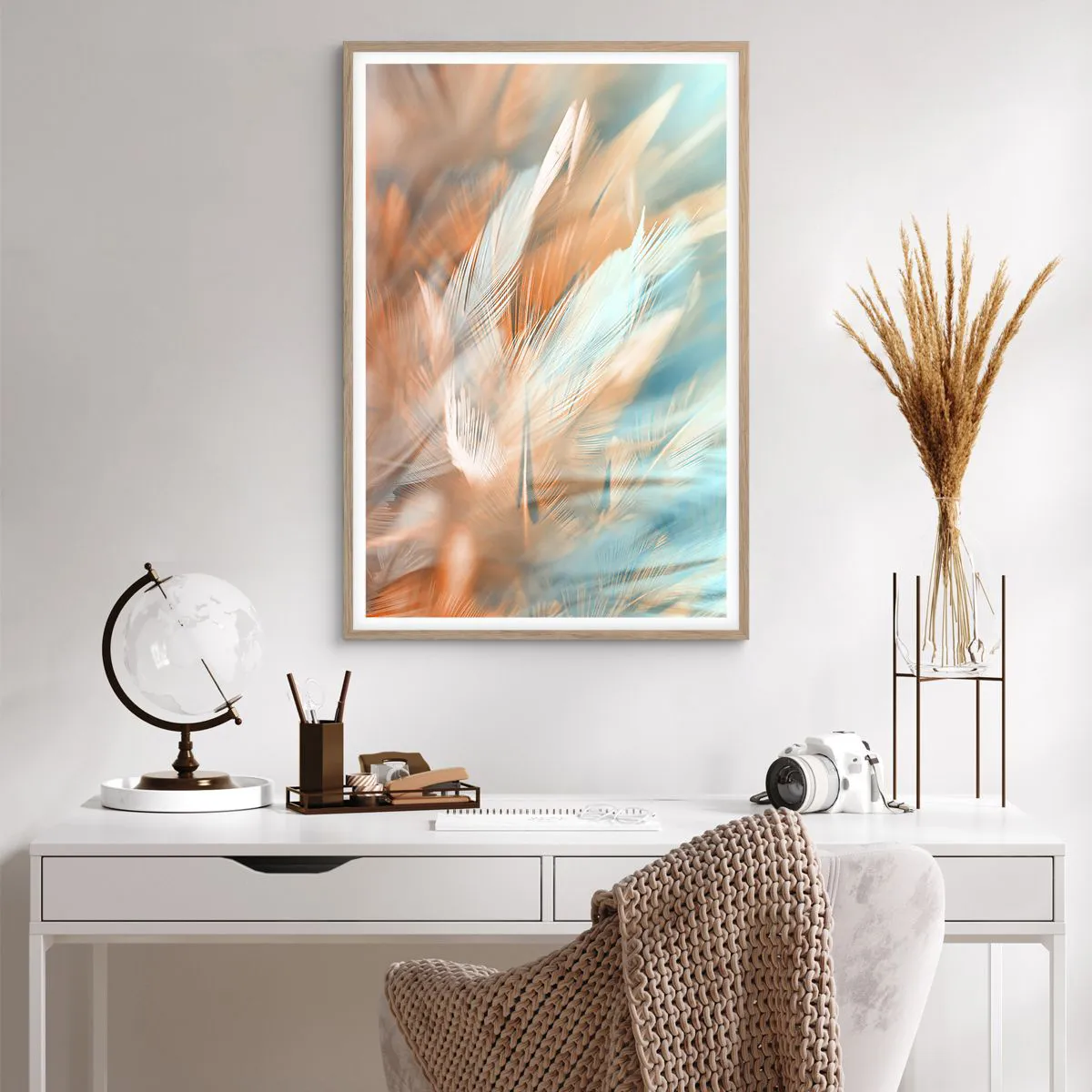 Plakat i ramme af lyst egetræ - I mildhedens land - 61x91 cm