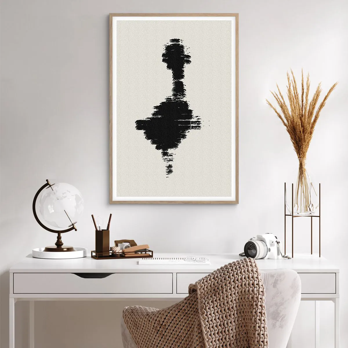 Plakat i ramme af lyst egetræ - Fantasiens vibrationer - 61x91 cm