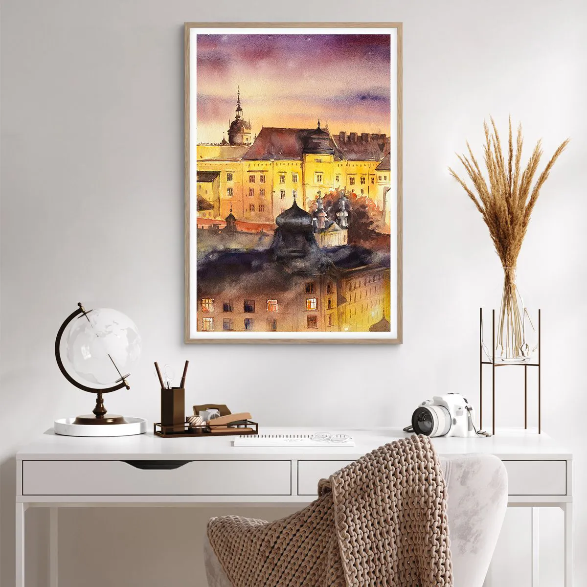 Plakat i ramme af lyst egetræ - En historie og en fortælling - 61x91 cm