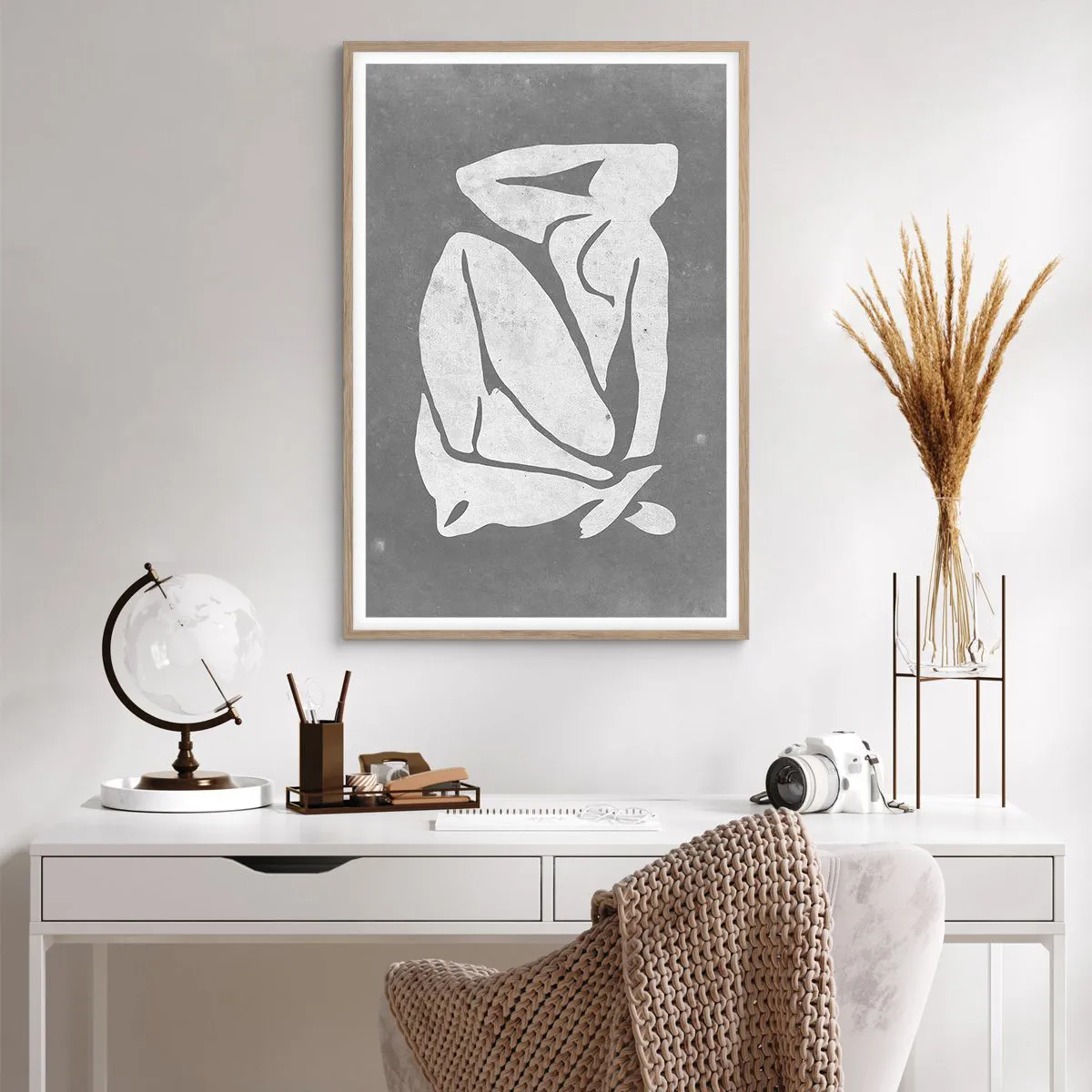 Affiche dans un chêne clair - Poster - En pensée - 61x91 cm