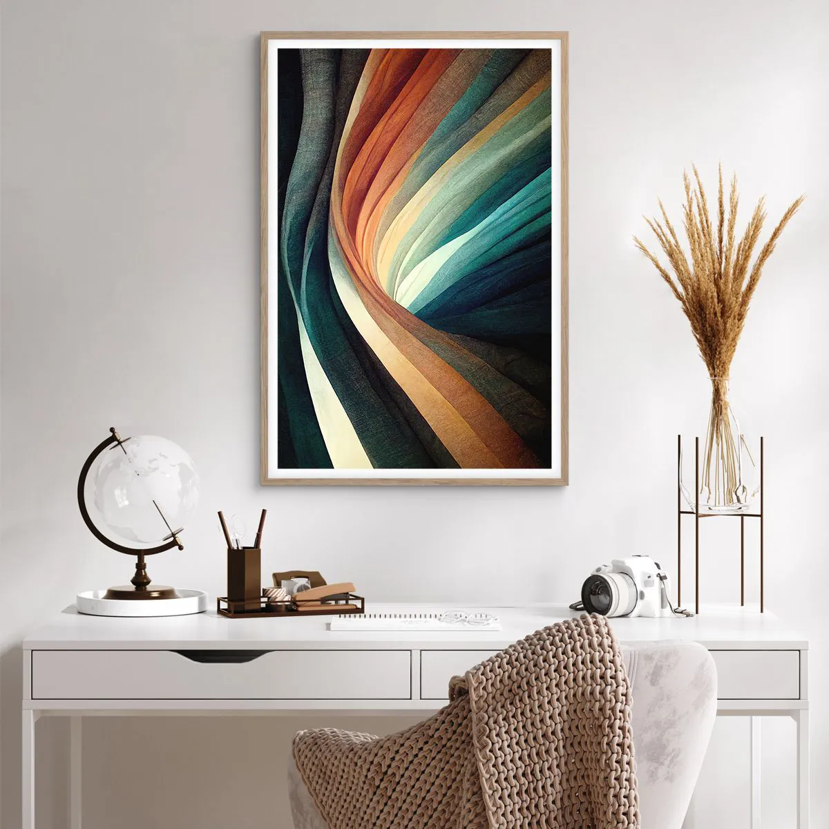 Affiche dans un chêne clair - Poster - Tissé à partir de couleurs - 61x91 cm